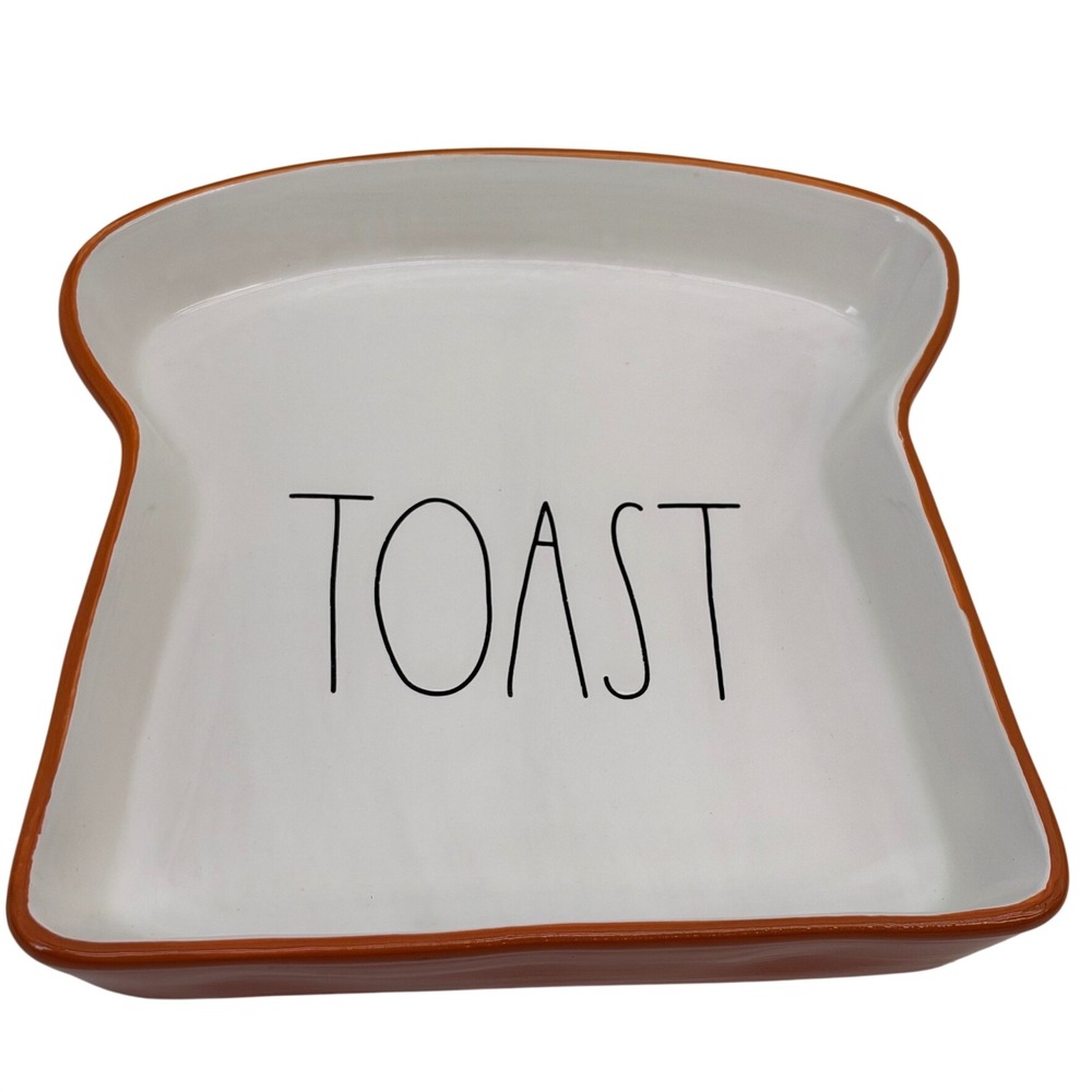 Rae Dunn Toast Sandwich Plate Brunch Serving Dish Magenta Artisan Collection